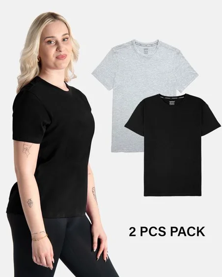 Camiseta de algodón suave con cuello redondo – Pack 2 uds.