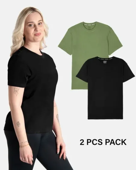 Camiseta de algodón suave con cuello redondo – Pack 2 uds.