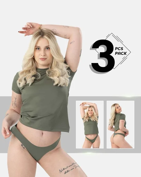 Braguitas brasileñas de nylon y elastano – Pack de 3