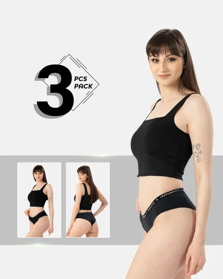 Braguitas hipster de algodón y elastano para mujer - Pack de 3