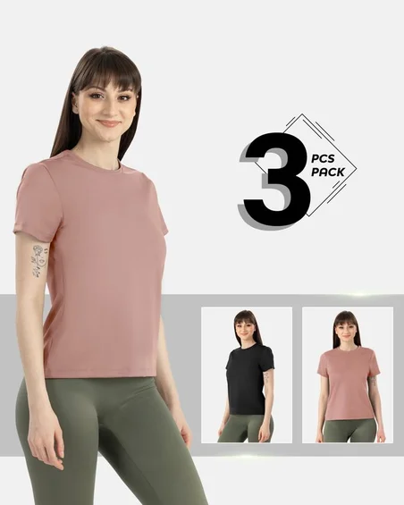 Camiseta ultrasuave de mezcla de modal y elastano – Pack 3 uds.