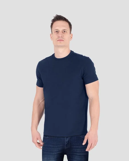 Camiseta de algodón suave con cuello redondo