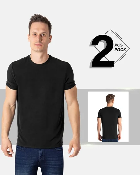 Camiseta ultrasuave de mezcla de modal y elastano – Pack 2 uds.