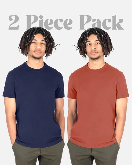 Camiseta de algodón suave con cuello redondo – Pack 2 uds.