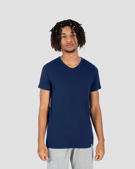 Camiseta con cuello en V de algodón suave
