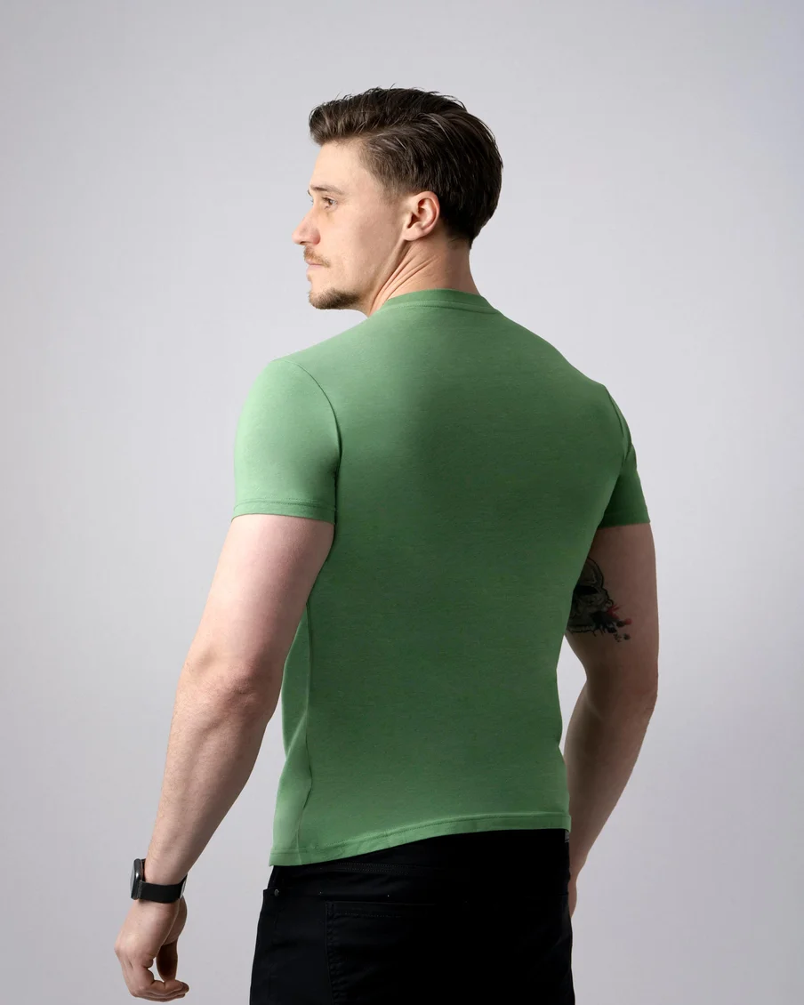 Image 3 of - menstshirtwprintgreen3jpg