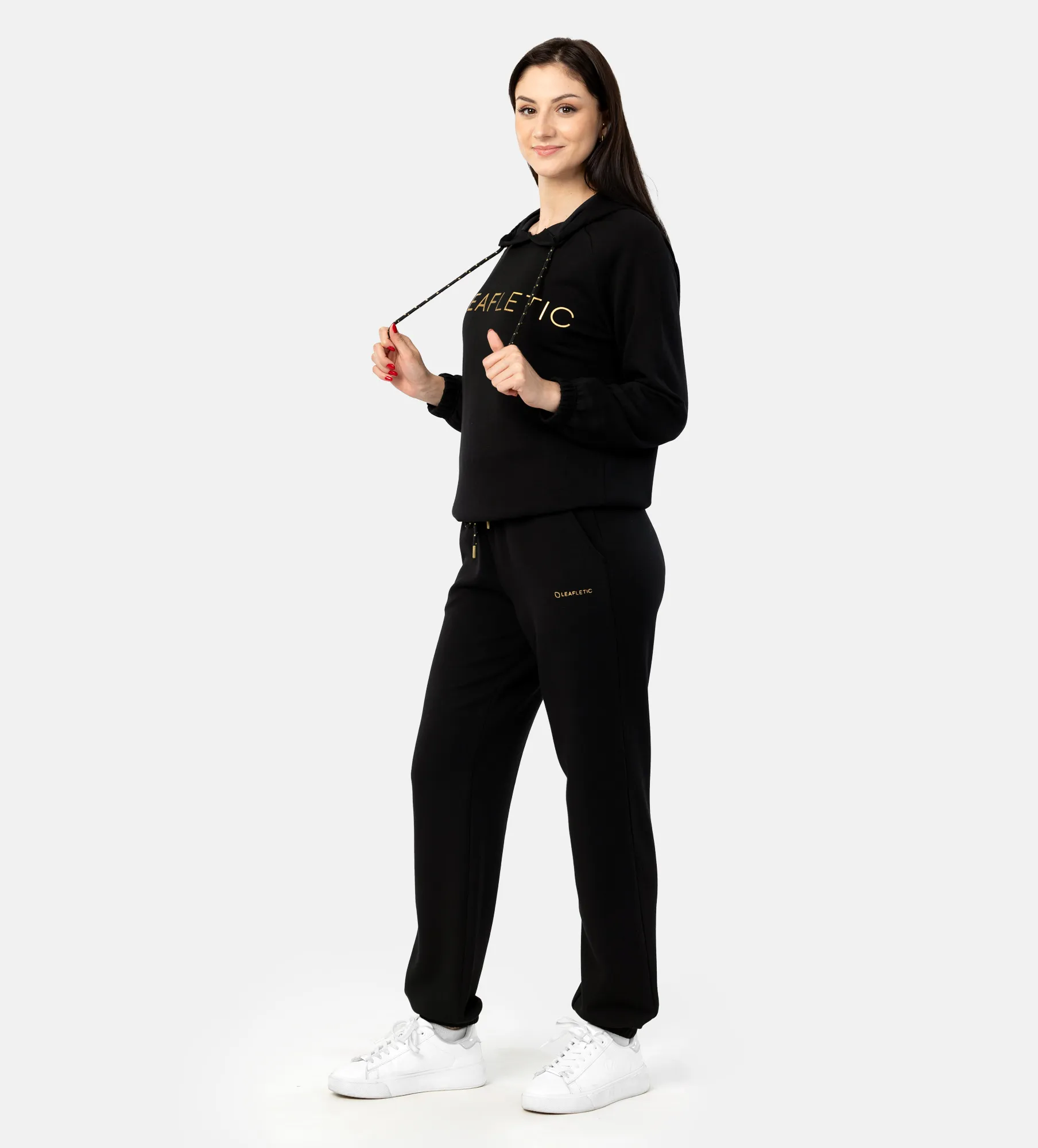 Crop sudaderas con capucha y pantalón deportivo de mujer
