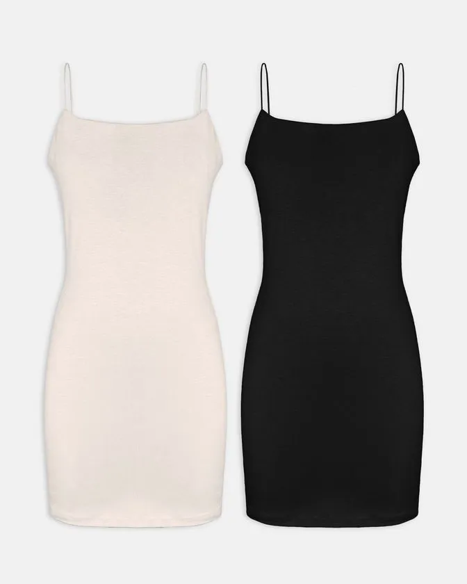 Vestido de algodón sin mangas de mujer - Pack de 2