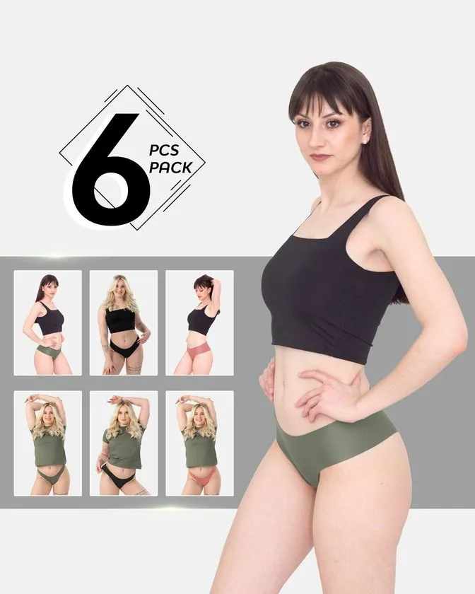 Braguitas hipster y brasileñas de nailon y elastano – Pack de 6