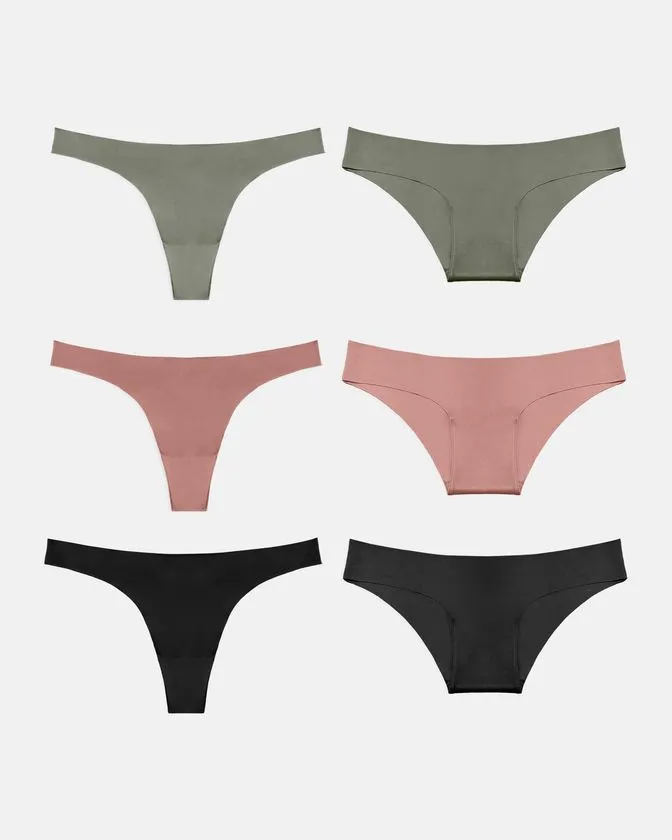 Braguitas hipster y brasileñas de nailon y elastano – Pack de 6
