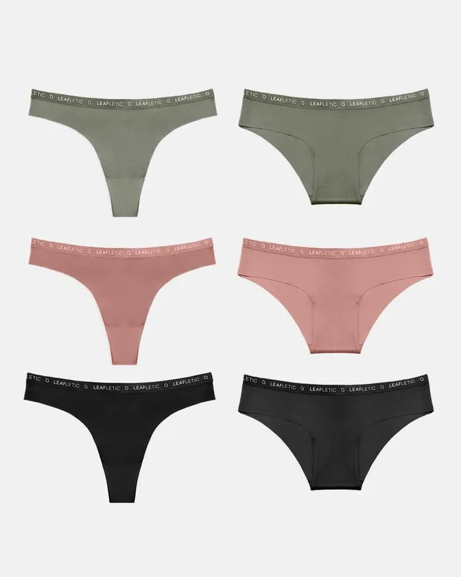 Braguitas hipster y brasileñas de nailon y elastano – Pack de 6