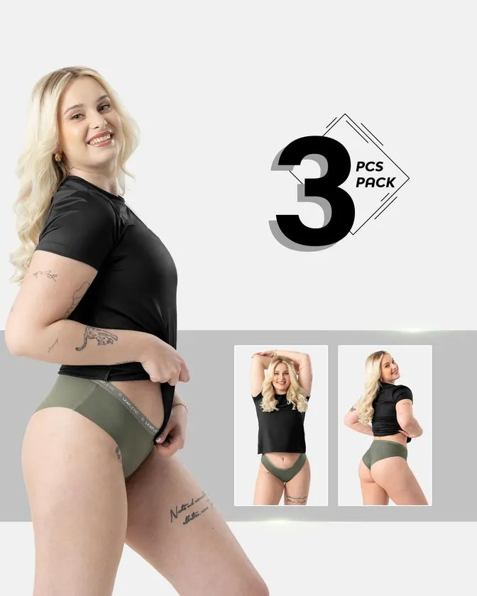 Braguitas hipster para mujer de nylon y elastano - Pack de 3