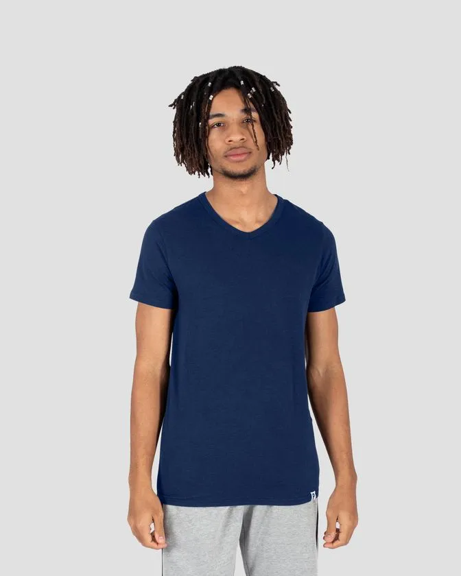 Camiseta con cuello en V de algodón suave
